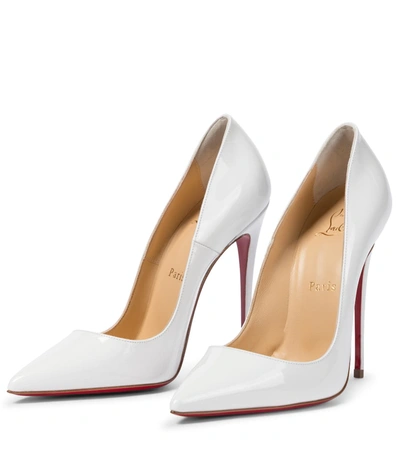 Shop Christian Louboutin So Kate 120 Patent Leather Pumps In White