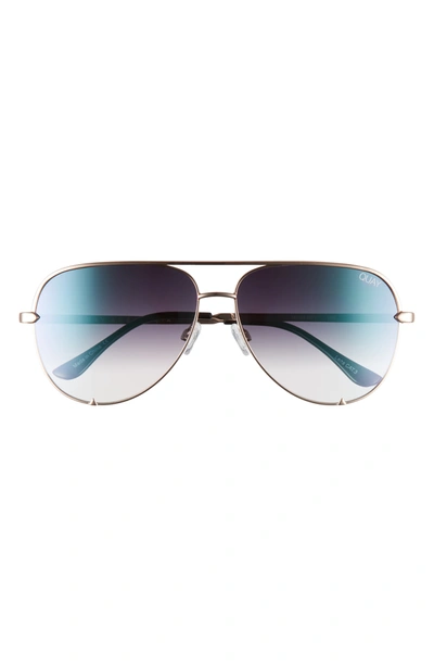 Shop Quay X Desi Perkins High Key 62mm Aviator Sunglasses In Gold/ Pink Gradient
