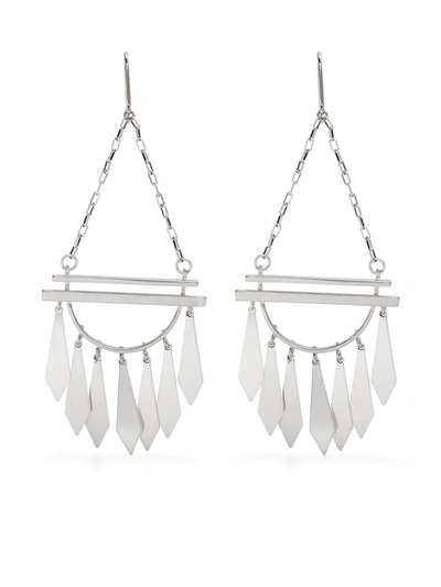 Shop Isabel Marant Multi-charm Drop Earrings In Silver