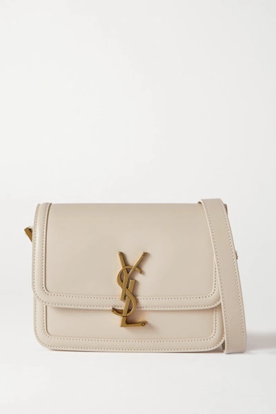 Shop Saint Laurent Solferino Small Leather Shoulder Bag In White