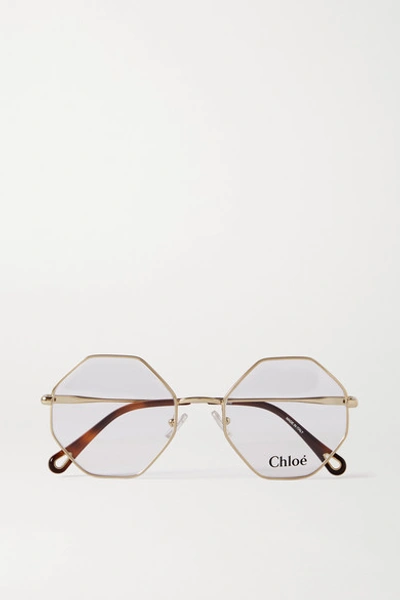 Chloé Octagon-frame Gold-tone Optical Glasses In Gold