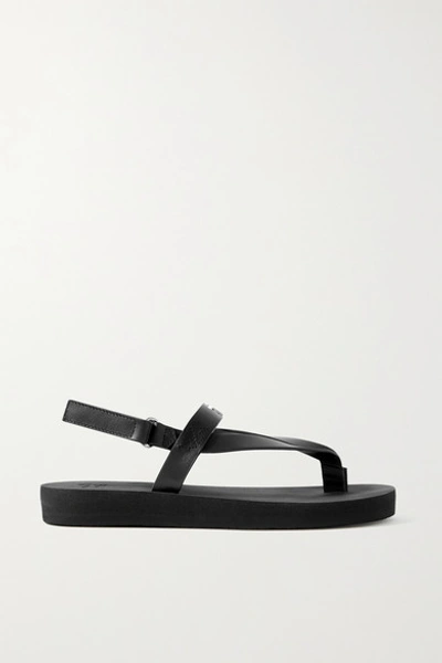 Shop Giuseppe Zanotti Logo-embellished Leather Platform Sandals In Black