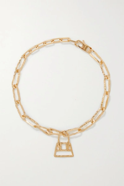 Shop Jacquemus Le Chiquita Hammered Gold-tone Necklace