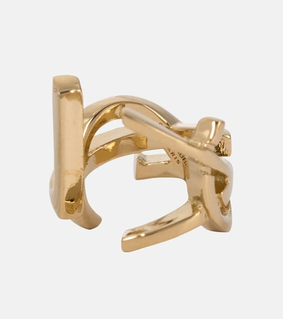 Shop Saint Laurent Monogram Ear Cuff In Gold