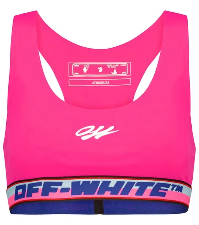Shop Off-white Logo Sports Bra In Pink