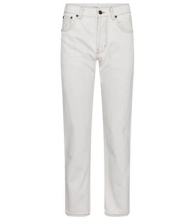Shop Saint Laurent High-rise Straight Jeans In White