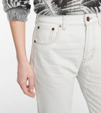 Shop Saint Laurent High-rise Straight Jeans In White