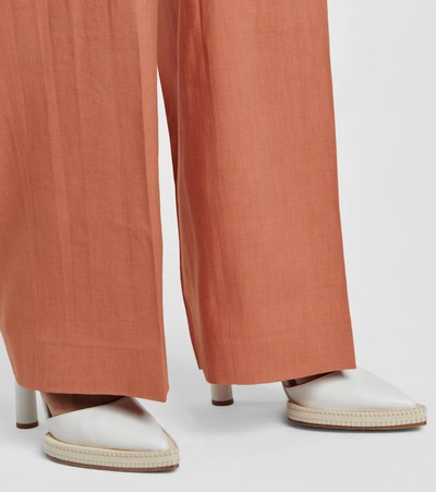 Shop Jacquemus Le Pantalon Sauge Wide-leg Pants In Brown