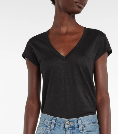 Shop Tom Ford Stretch-linen T-shirt In Black