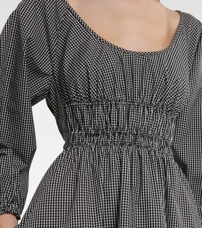 Shop Proenza Schouler White Label Checked Cotton Midi Dress In Black