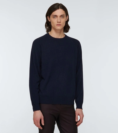 Shop Derek Rose Finley Cashmere Sweater In Blue