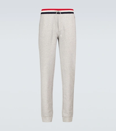 Shop Moncler Cotton Sweatpants In Grey