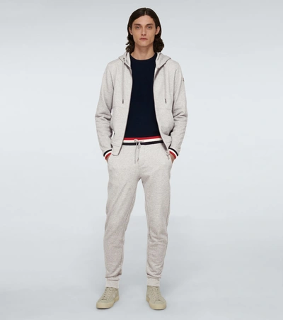 Shop Moncler Cotton Sweatpants In Grey