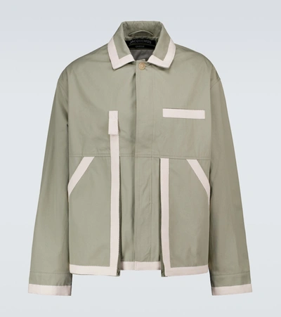 Shop Jacquemus Le Blouson Grain Jacket In Green