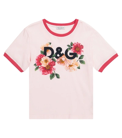 Shop Dolce & Gabbana Logo Cotton T-shirt In Pink