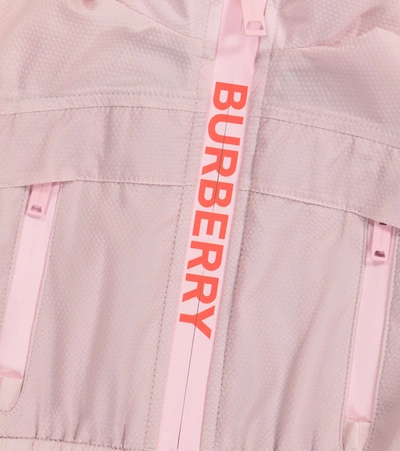 Shop Burberry Baby Logo Technical Jacket In Pink