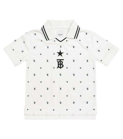 Shop Burberry Logo Technical-jersey Polo Shirt In White