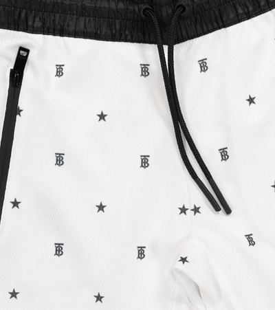 Shop Burberry Logo Technical-jersey Shorts In White