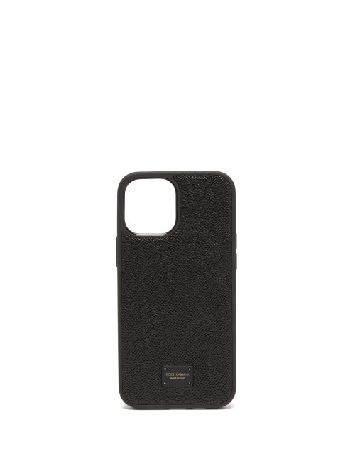Dolce & Gabbana Logo-plaque Leather Iphone® 12 Pro Case In Black | ModeSens