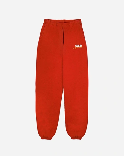 Shop Sporty And Rich S&amp;r Sports Sweatpants In Red