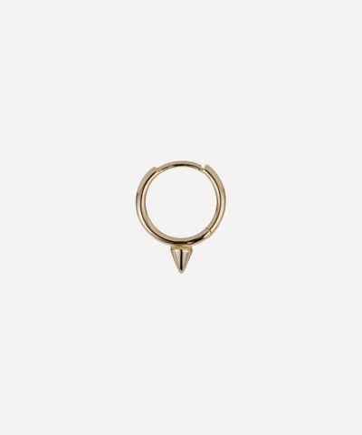 Shop Maria Tash 14ct 9.5mm Single Short Spike Non-rotating Single Hoop Earring In Gold