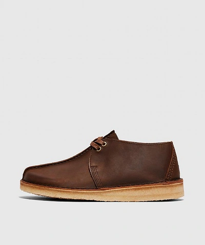 Shop Clarks Originals Desert Trek Beeswax Shoe In Brown