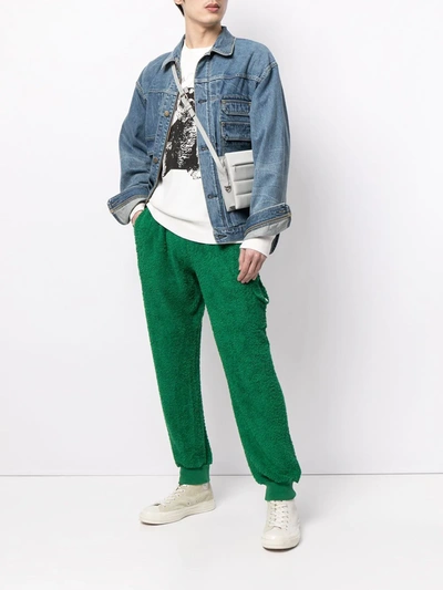 Undercover Tapered Cotton-fleece Cargo Sweatpants In Green
