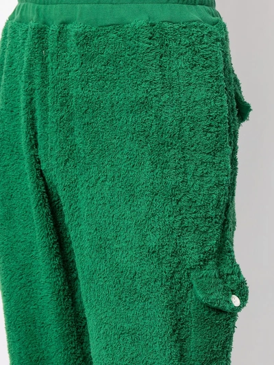 Undercover Tapered Cotton-fleece Cargo Sweatpants In Green