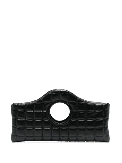 Shop A.w.a.k.e. Quilted Top-handle Clutch Bag In Black