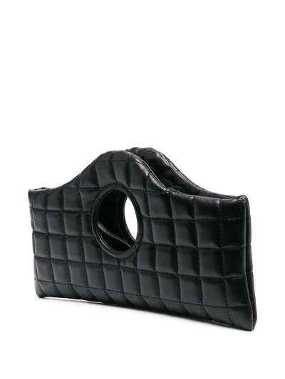 Shop A.w.a.k.e. Quilted Top-handle Clutch Bag In Black