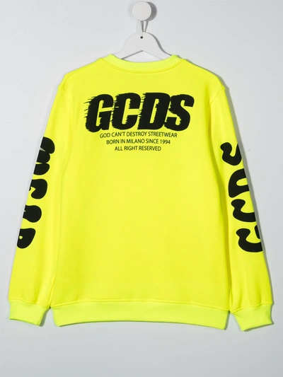Shop Gcds Teen Logo-print Sweatshirt In Yellow