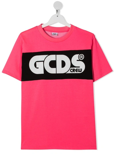 Shop Gcds Teen Logo Patch T-shirt In Pink