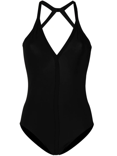 Shop Rick Owens Crossover Strap-detail Swimsuit In Black