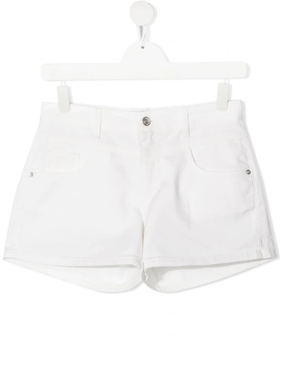 Shop Alberta Ferretti Teen Denim Mini Shorts In White