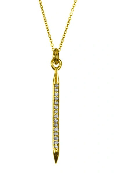 Shop Adornia Fine 14k Yellow Gold Plated Sterling Silver Pave Diamond Mini Spike Pendant Necklace