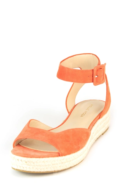 Shop Pelle Moda Oxford Ankle Strap Espadrille Sandal In Coral Suede