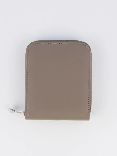 Shop Ami Alexandre Mattiussi Small Zipped Wallet In Taupe