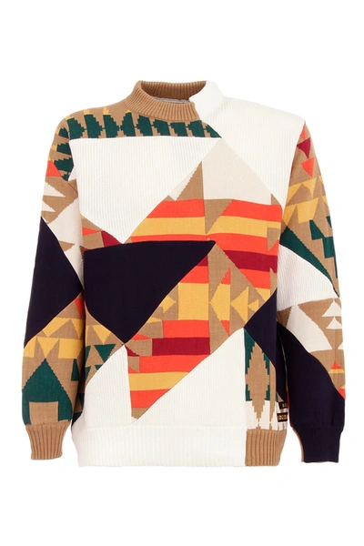 Shop Sacai Hank Willis Thomas Archive Print Mix Knitwear In Multicolor