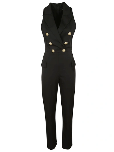 Shop Balmain Double-breasted Jumpsuit In Black