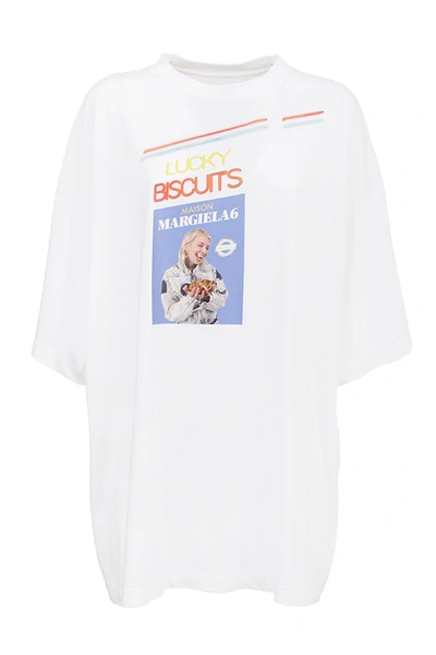 Shop Mm6 Maison Margiela Lucky Biscuits T-shirt In White