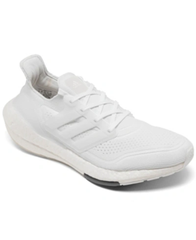 Shop Adidas Originals Adidas Men's Ultraboost 21 Primeblue Running Sneakers From Finish Line In Footwear White