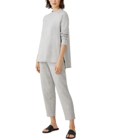 Shop Eileen Fisher Organic Tapered Ankle Pants In Dark Pearl