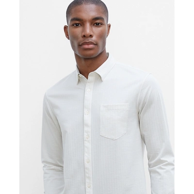 Shop Club Monaco Long Sleeve Split Seam Striped Shirt In White Stripe