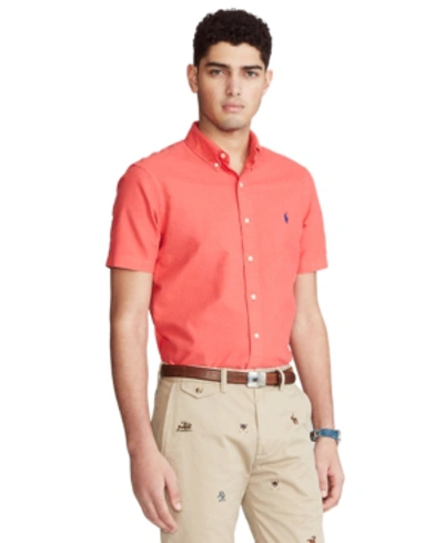Shop Polo Ralph Lauren Men's Short-sleeve Oxford Shirt In Cactus Flower