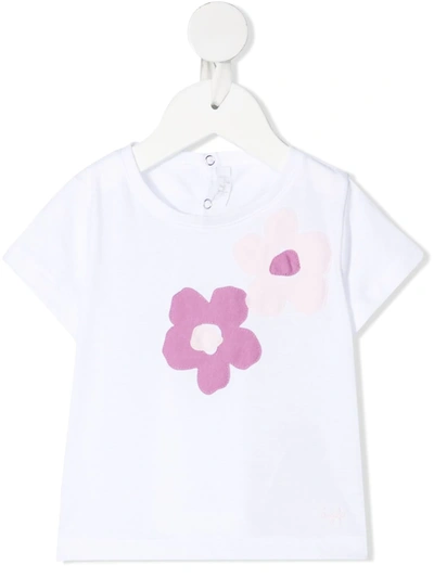 Shop Il Gufo Flower Appliqué T-shirt In White