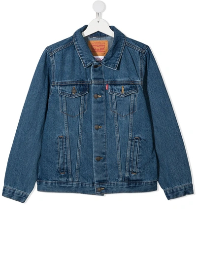Shop Levi's Teen Button-up Denim Jacket In Blue