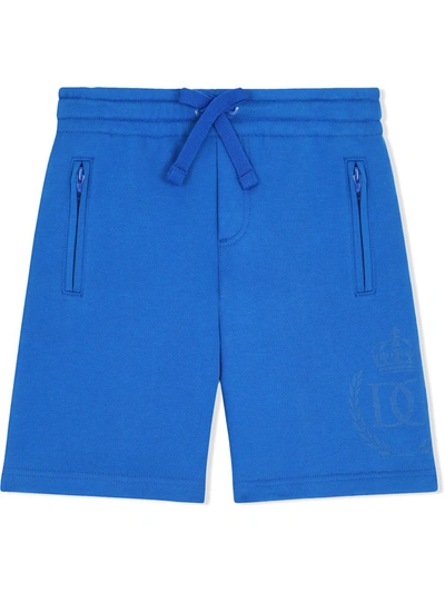 Shop Dolce & Gabbana Drawstring Track Shorts In Blue