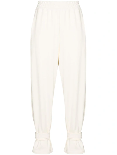 Shop The Frankie Shop Tab-cuff Cotton Track Pants In White