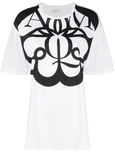 Shop Alexander Mcqueen Exploded Seal Logo-print T-shirt In White