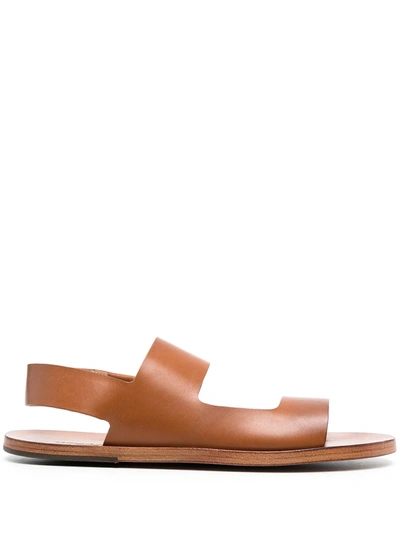 Shop Marsèll Double-leather Strap Sandals In Brown